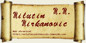Milutin Mirkanović vizit kartica